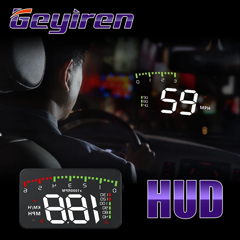 GEYIREN HUD Car A900 OBD2 Head Up Display Speed RPM Water Temperature Car Electronics hud obd2 display Overspeed Head-Up Display GEYIREN HUD Car A900 OBD2 Head Up Display Speed RPM Water Temperature Car Electronics hud obd2 display Overspeed Head-Up Display
