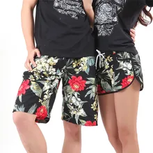 Летние пляжные шорты для влюбленных мужчин и женщин, Пляжные штаны для пляжа, отдыха, быстросохнущие, с цветочным принтом, для серфинга, отдыха, плавательные штаны размера плюс XXL