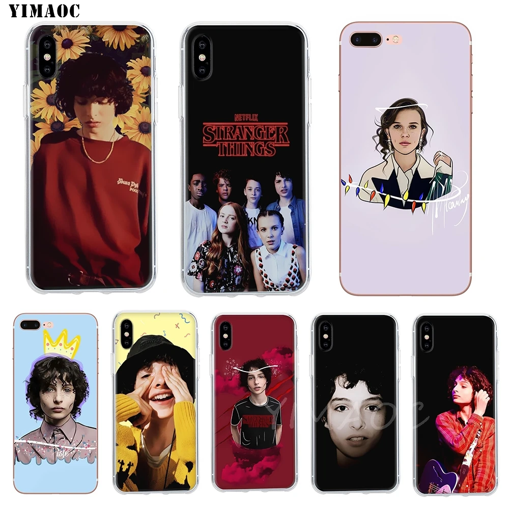 Мягкий чехол YIMAOC Finn Wolfhard Millie Bobby Коричневый из ТПУ для iPhone 8 7 6 6S Plus 5 SE X XR XS 11 Pro Max |