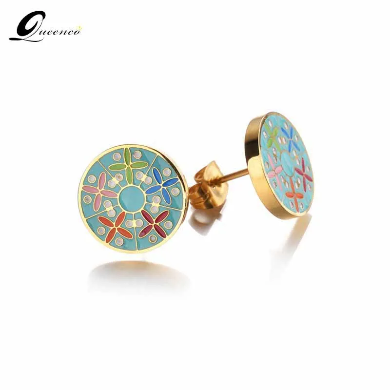 

Fashion Glaze Earrings Cute Painted Flower Earrings Spring And Summer Cloisonne Statement Earring Women Fashion Accessories