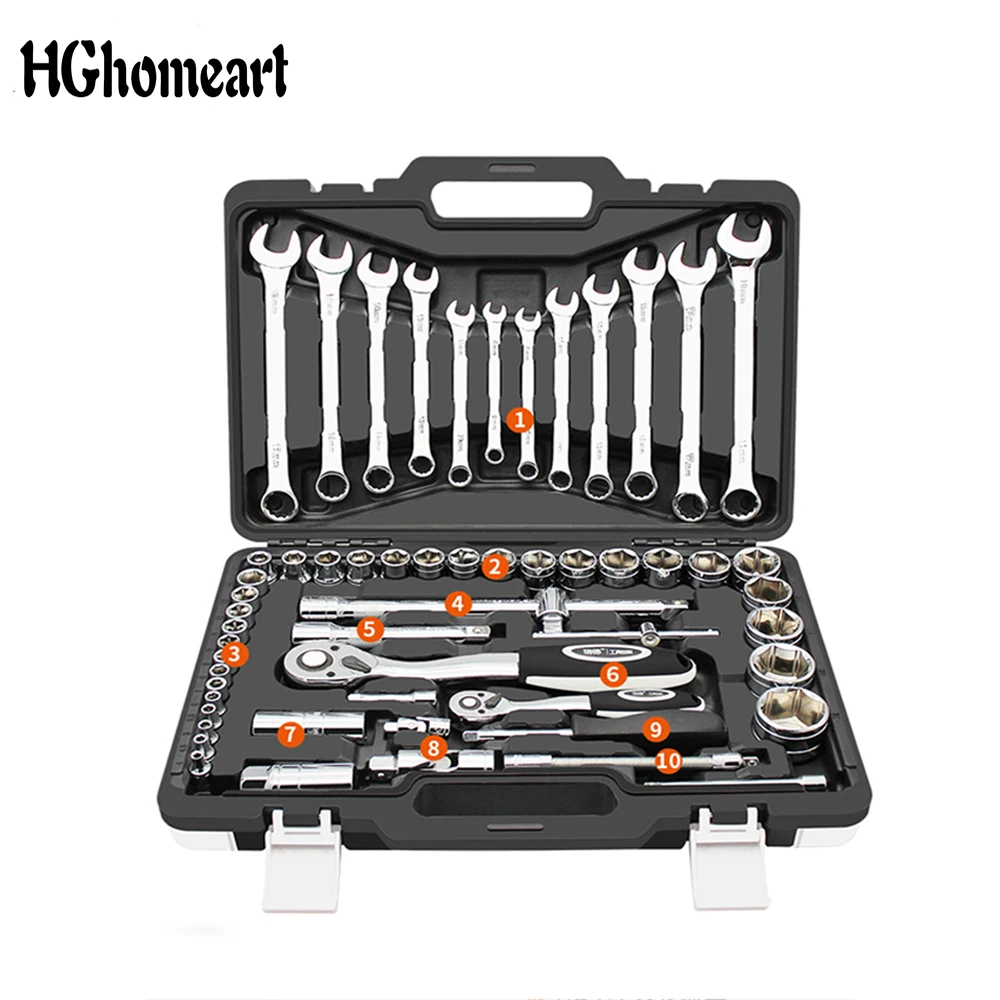 

Set of Tools Auto Repair Tools Car Repair Socket Ratchet Universal Wrench Combination Package Mixed Tool Set Hand Tool Kit With