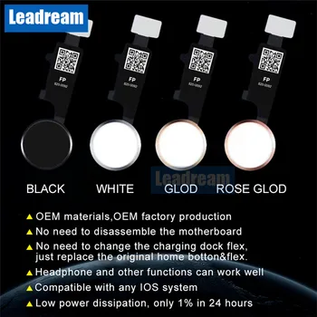

50PCS Universal Home Button Flex for iPhone 7 Plus 8 Plus Return Home Function Solution 1rd Generation free DHL