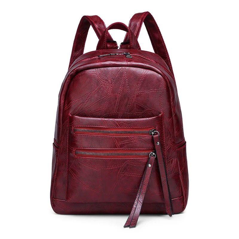 

new vintage casual women backpack pu leather shoulder bags female travel backpacks school bags for teenage girls mochila escolar