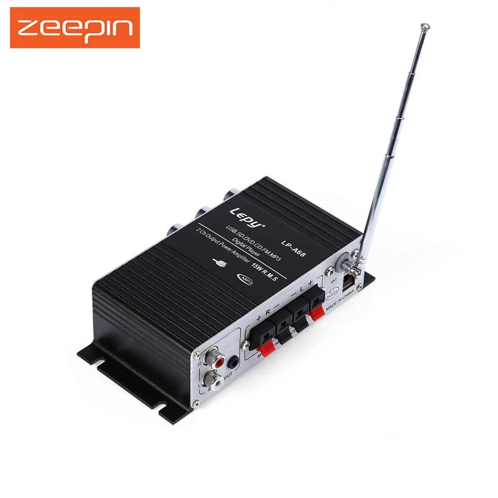 Lepy LP A68 12 В HiFi стерео аудио усилитель Многофункциональный Поддержка Mini USB SD FM RCA