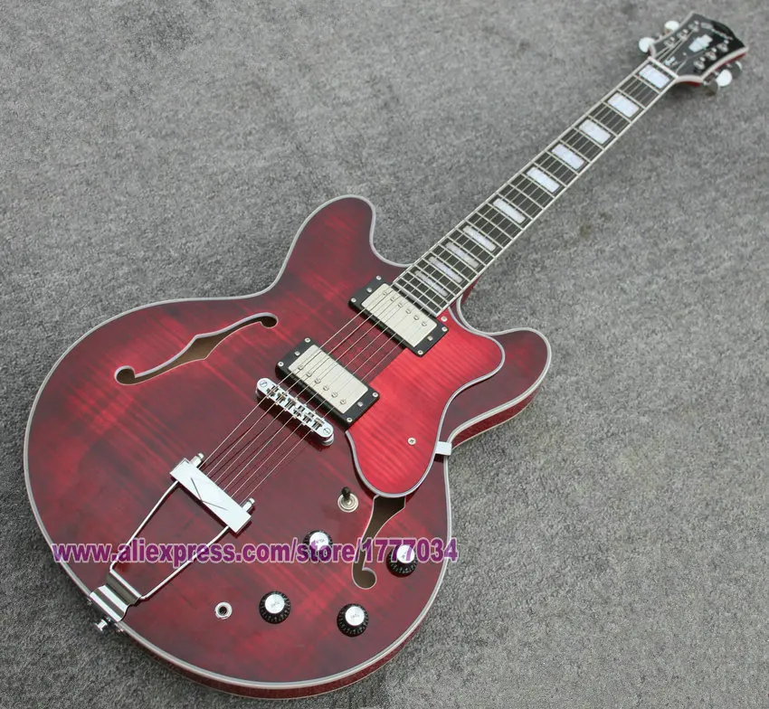 

Chinese Guitar Factory GROTE 335 Electric Guitar Jazz Musical Instrument Chrome Hardware