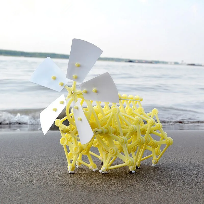 1pc Wind power beast Bionic invention diy small toy manual robot Puzzle science experiment textbook child Assembled block gift