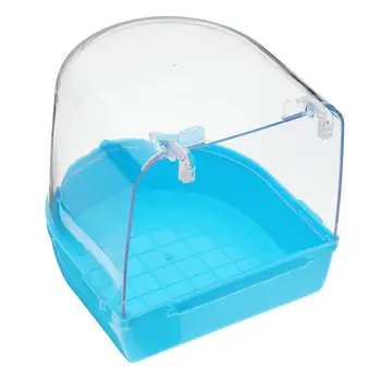 

Adeeing Parrot Bird Bathtub with Hooks Cage Accessory Bird Bath Shower Box Random Color