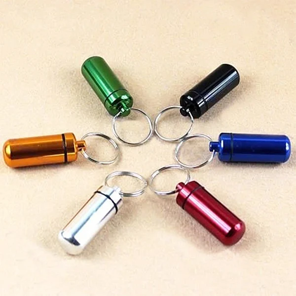 

3 Pcs Waterproof Aluminum Pill Box Case Bottle Cache Drug Holder Container Keychain Medicine Box JS88