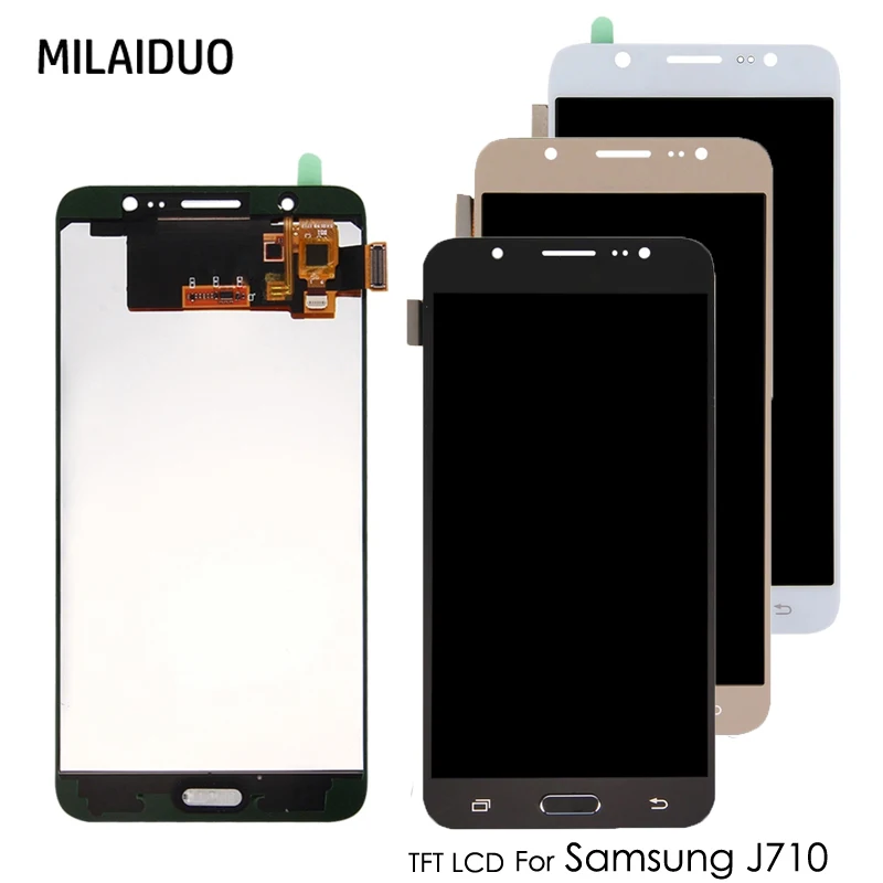 

LCD Display For Samsung Galaxy J7 2016 J710 J710FN J710F J710M J710Y J710G J710H TFT Touch Screen Digitizer Assembly Adjsutable