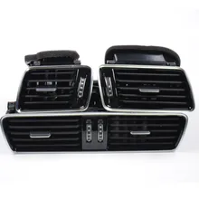 Qty 3 OEM Black Piano Paint Chrome Car Center Console Air Condition Vents For VW Passat B6 B7 CC R36 3AD 819 701 A 3AD 819 702 A