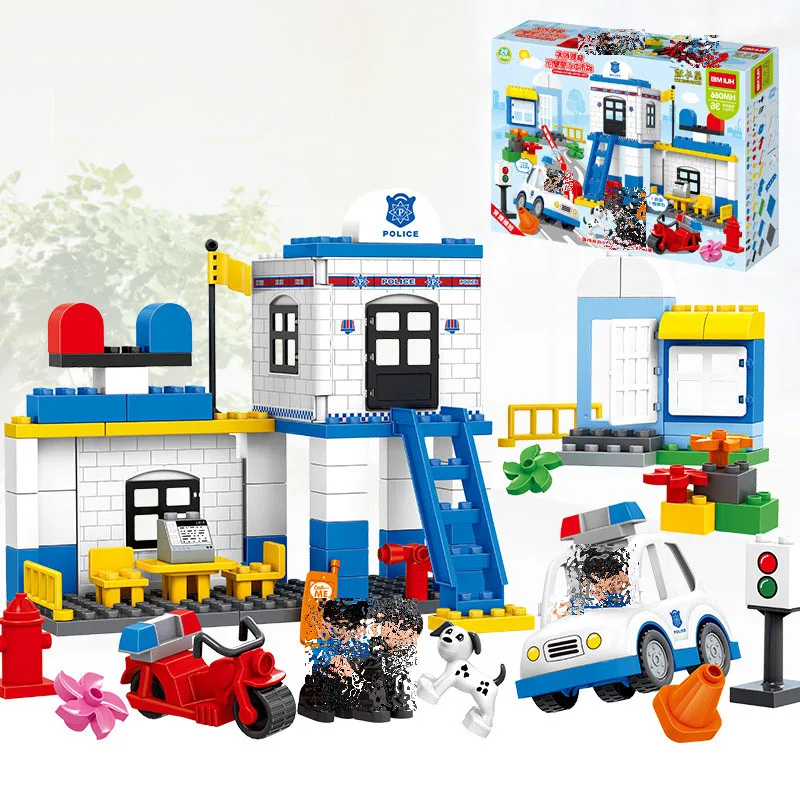 

HM city police series 066 95Pcs Compatible With Lego duplo 3D Model Building Blocks bricks enlighten Toys Hobbies children gifts