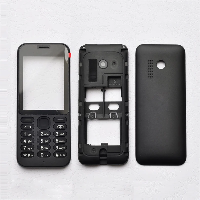 Полный корпус для Nokia 215 чехол аккумулятора + средняя рамка передняя полный