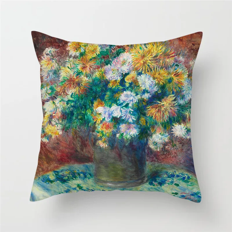 Fuwatacchi Чехлы для подушек с рисунком Моны Лизы, знаменитая картина маслом, наволочки для подушек для дома, стула, дивана, декоративные наволочки с цветами - Цвет: PC07105