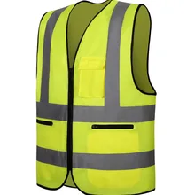 Крюк и петля и карман на молнии высокая видимость светоотражающий жилет безопасности