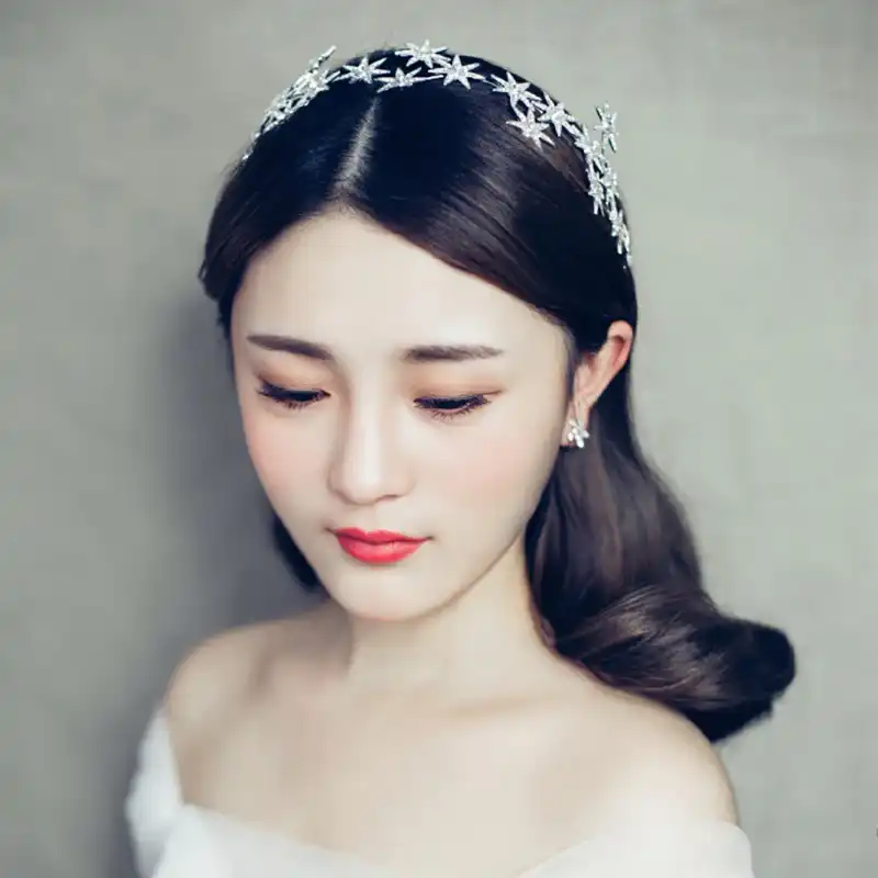 Himstory Romantic Crystal Sunflower Wedding Hair Accessories
