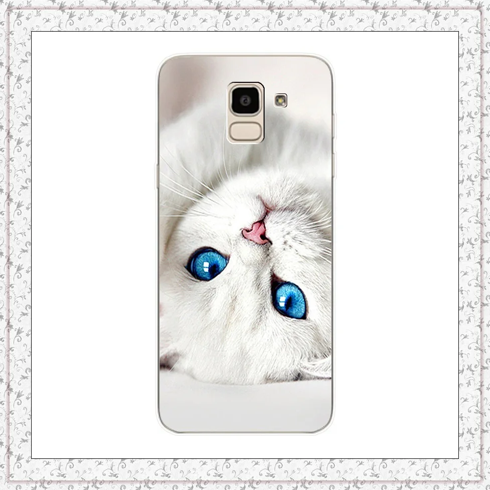 Для samsung Galaxy J6 J4 J8 чехол Чехлы для мобильного телефона из мягкого силикона с крышкой чехол s для samsung J на возраст 4, 6 плюс 8 j 400 600 415 610 810 F - Цвет: white cat