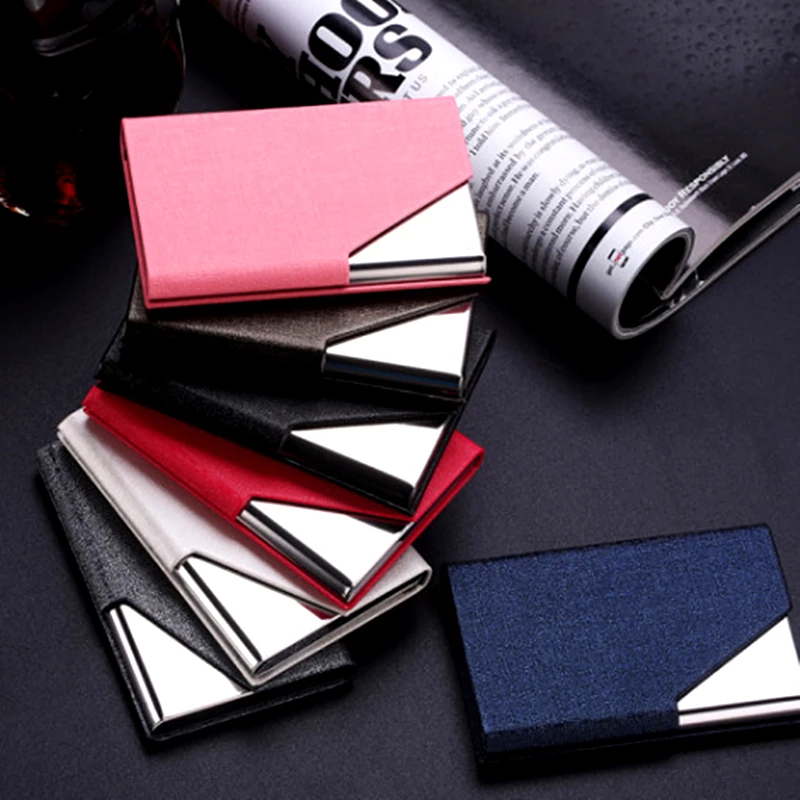 Rfid Travel Card Wallet Leather Men Women Waterproof Business Credit ID Card Holder Card Case Metal Wallet Cardholder Carteira