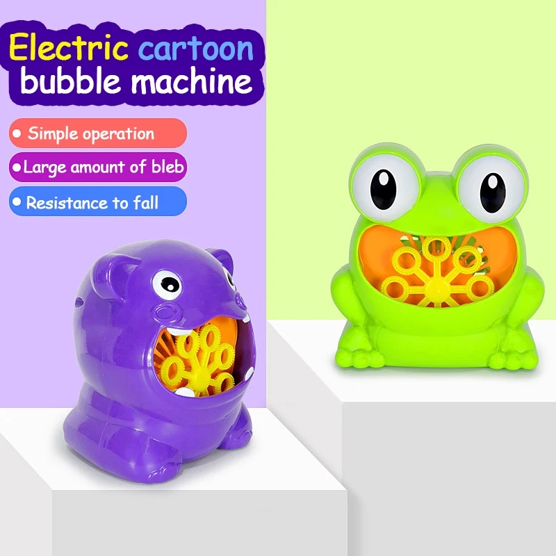 New Frog Automatic Bubble Machine Blower Maker Bubble Water Set Party Summer Outdoor Toy for Kids Wholesale And Drop Shipping