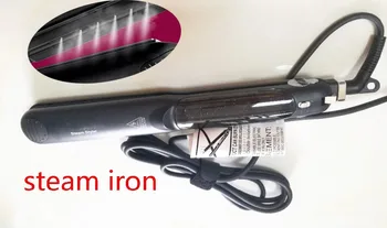 

110-240V Professional MCH Tourmaline Ceramic Vapor Steam Hair Straightener Ultrasonic Steam Flat Iron