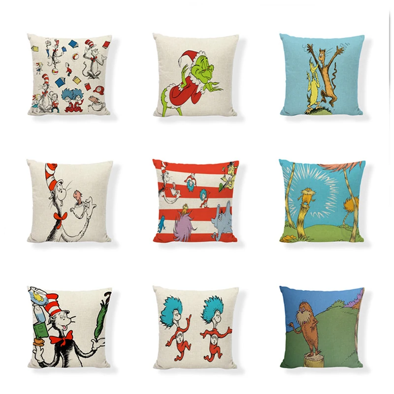 

Funny animal Linen Cushion Cover Monkey frog fireworks hat Print Farmhouse Home Living Room Sofa Chair Decoration Pillowcase