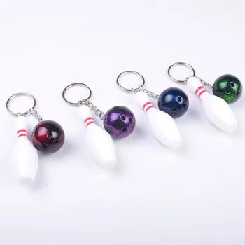 

New Metal Bowling Ball Keychains Sports Keyrings Bowling Ball key chain ring keyring pendant Keys Holder souvenir
