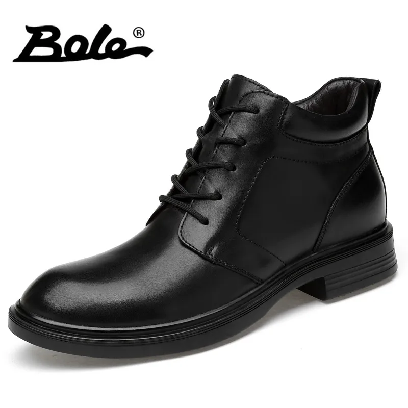 Los 47 Con Bole Calidad Tamaño Tacón Felpa Fur no Caliente Gran Plush De Hombres Zapatos Para Alta Nieve Primavera Cuero 36 Alto Genuino Invierno Botas ZqpRtq
