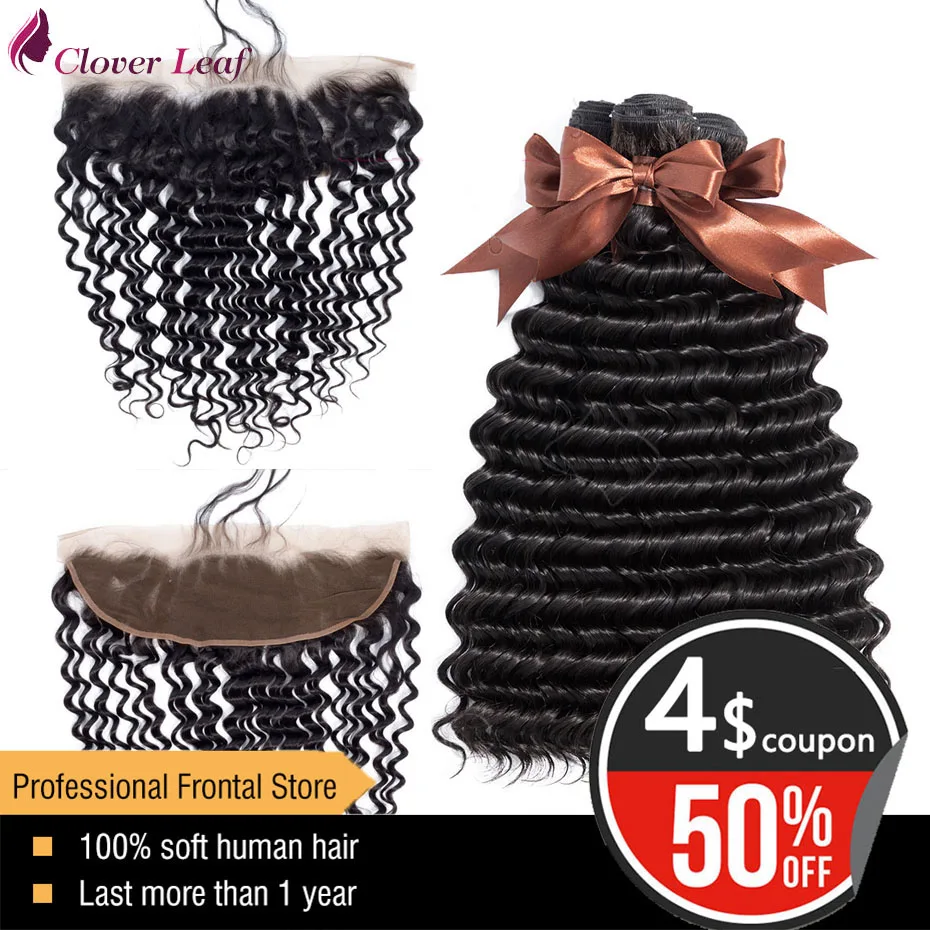 

Human Hair Bundles With Ear To Ear Closure Frontal Brazilian Deep Wave Bundles With Closure Deepwave Bundles With Frontal 13*4