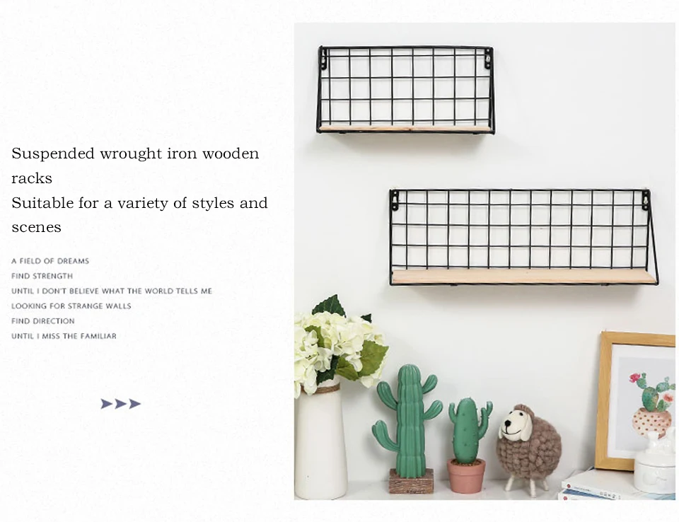 Деревянная железная настенная полка, настенный стеллаж для хранения, органайзер для спальни, кухни, домашний декор, детская комната, сделай сам, Настенный декор, держатель