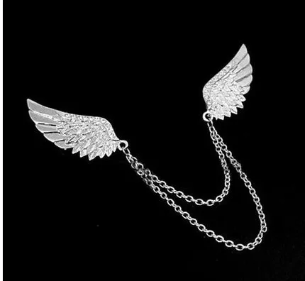 2014 New style jewelry Fashion angel wings brooch collar clip with