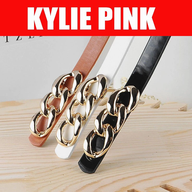 KYLIE розовый из искусственной кожи для женщин ремни металлической пряжкой 2019 тощий пояс для платье джинсы Тонкий Лидер продаж дропшиппинг