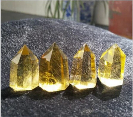 A 327 4pcs NATURAL Citrine QUARTZ CRYSTAL WAND POINT HEALING B0531 | Дом и сад