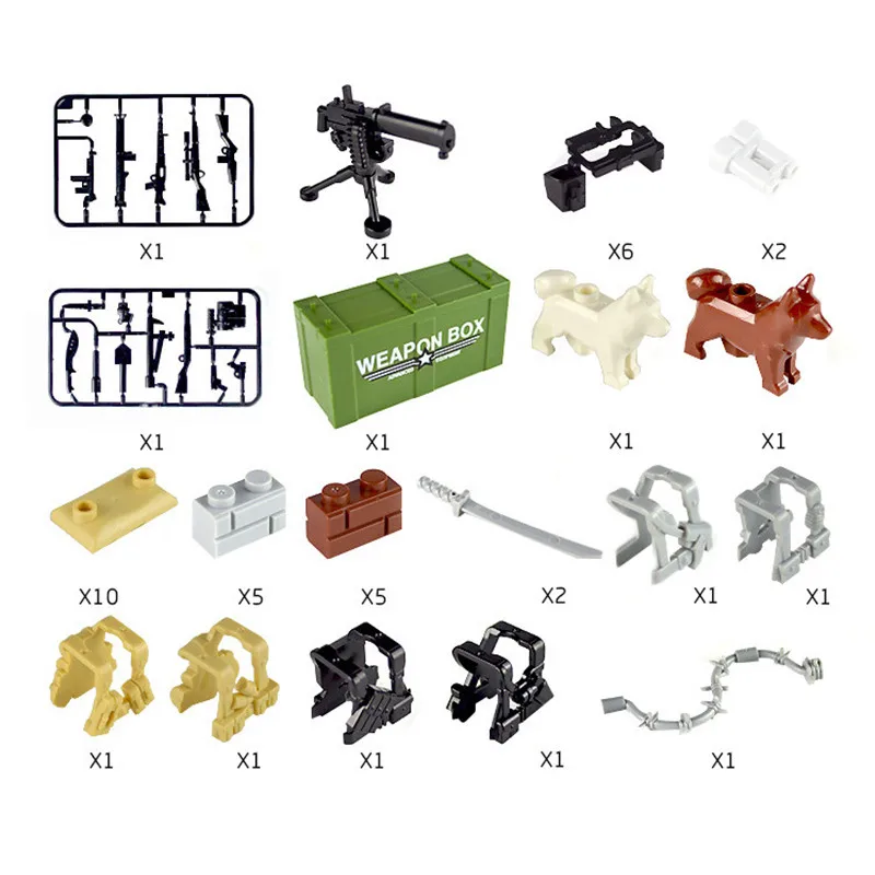 

City Police Military Swat Gun Accessories Weapons Pack Army Soldiers Figure with Weapon Building Block Best Children Gift Toys