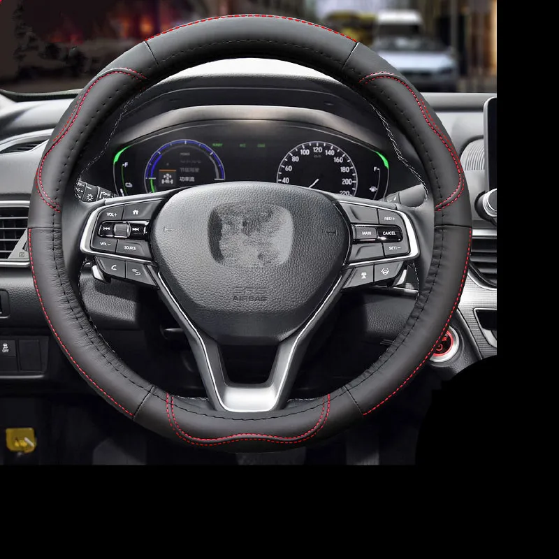 Качественный кожаный чехол рулевого колеса автомобиля всесезонные