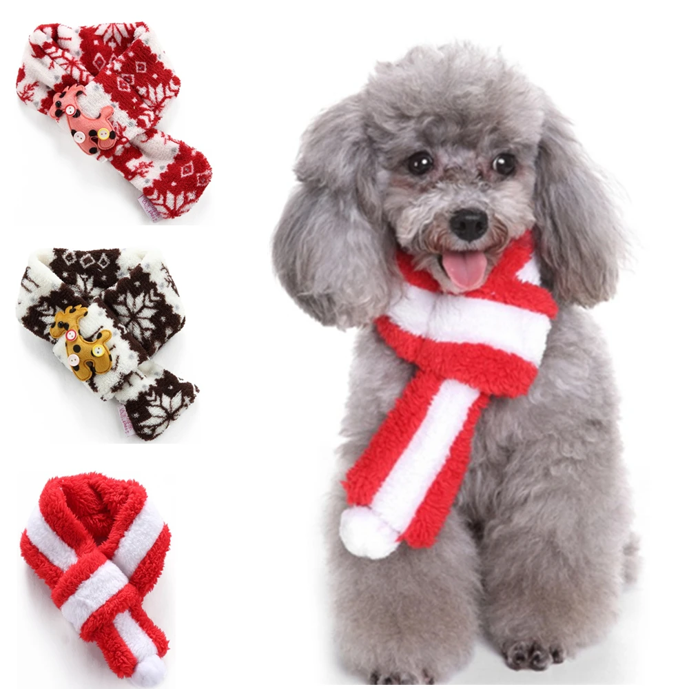 Buy Christmas Dog Scarf for Small Dogs Collars Warm