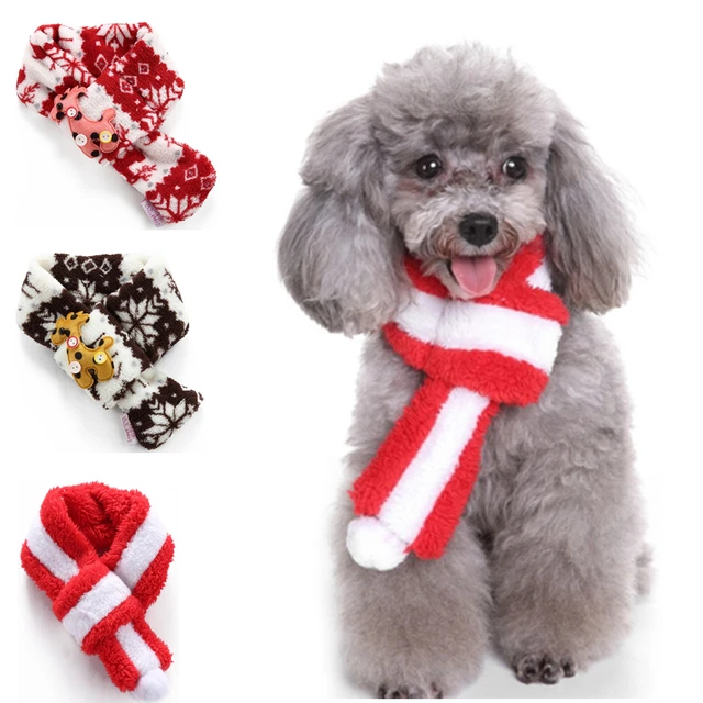 Buy Christmas Dog Scarf for Small Dogs Collars Warm