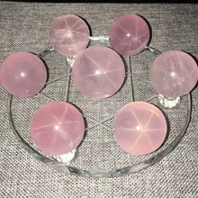 Натуральная роза кварцевая Сфера звезда свет талисманы один из 40 мм шесть из 30 мм кристалл mozambik подставка коллекция AAAAA