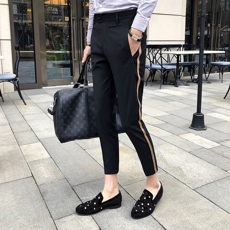 mens slim fit ankle dress pants