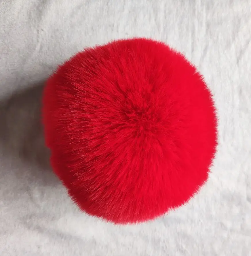 Зимние разноцветные мягкие Помпоны из искусственного лисьего меха, помпоны из полиэстера для вязаных шапок и ключей, аксессуары для одежды - Цвет: red