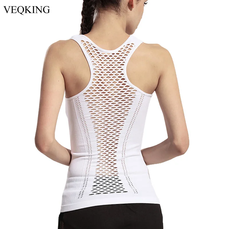 

3Colors Sexy Hollow-out Sport Fitness Shirt Women Gym Clothes Solid Color Sleeveless Yoga Top Quick Dry Running T-Shirt Mujer