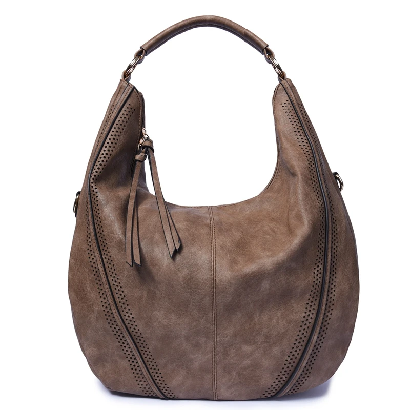 

longmiao Brand Women's PU Leather Handbag High Quality Female Large Hobos Single Shoulder Bags Vintage Solid Ladies Totes Bolsas