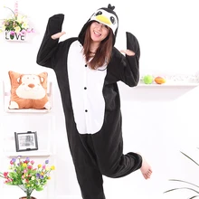 Черный Пингвин Свободный комбинезон унисекс спальный костюм для взрослых пижамы костюмы для косплея животных пижамы домашний комбинезон