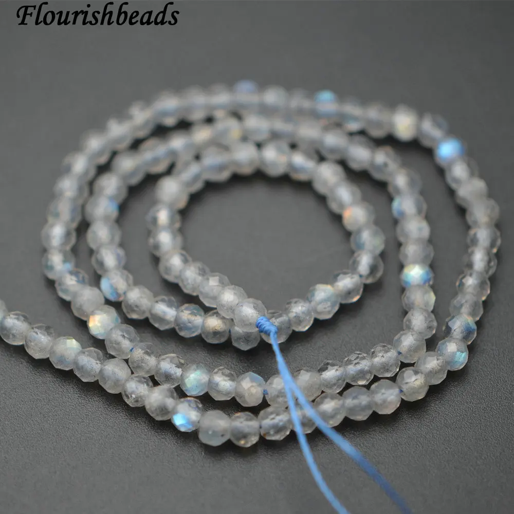 

Faceted Rhombus Cutting Natural Shiny Labradorite 3x4mm Rondelle Stone Spacer Loose Beads High quality Jewelry