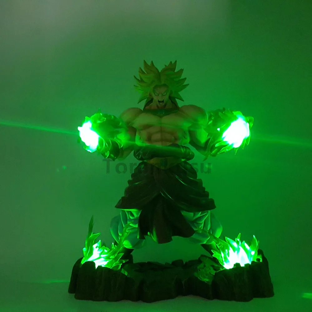 Dragon Ball Z Broly фигурки супер сайян Жемчуг дракона Зеленый Мощность светодиодный