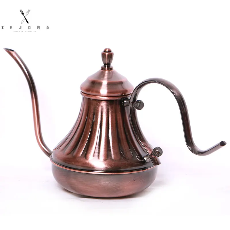 XEJONR 2018 خمر القهوة الأواني البرونزية الفولاذ المقاوم للصدأ 450 ملليلتر الكلاسيكية المحكمة أواني القهوة خمر الأواني Coffeeware إمدادات حزب