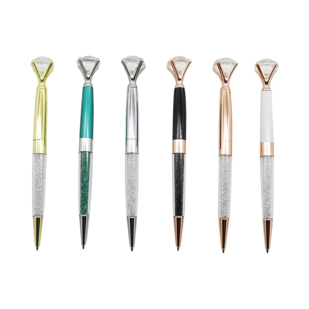 

New Brand Creative Diamond Crystal 6 colors 1.0mm Black ink Ballpoint pen Student Supplies School stationery