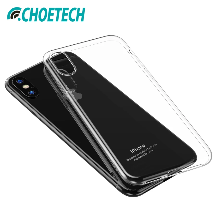 

CHOETECH Transparent Ultra-Slim TPU Soft Phone Case for iPhone X Crystal Clear Silicon Phone Back Cover Cases for Iphone X