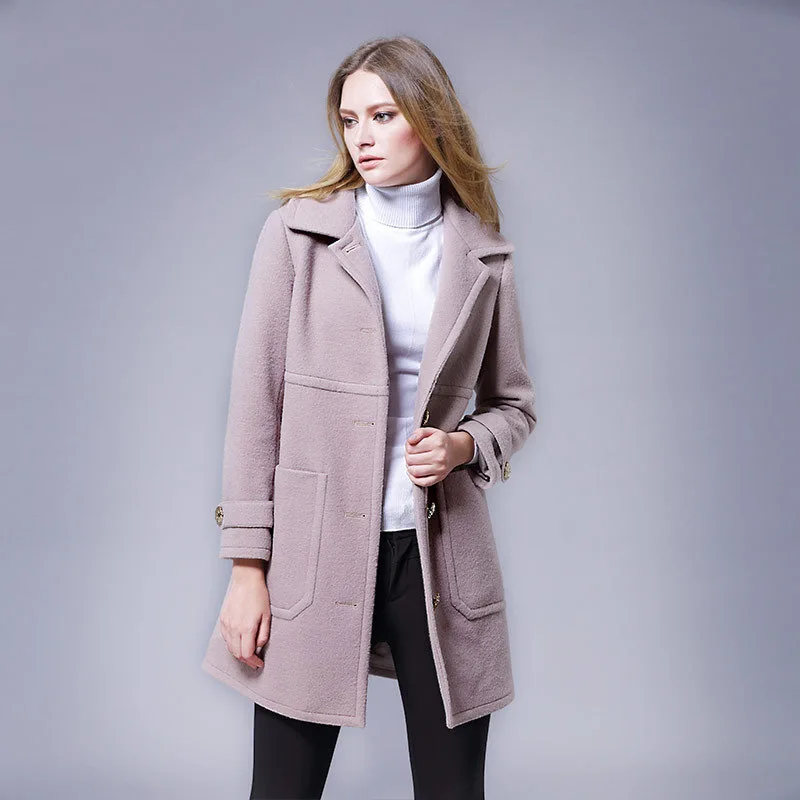 Compare Prices On Designer Woolen Womens Coats- Online Shopping Plus Size Fashion Design Women Woolen Coat 2016 Fall Turn-down Collar Solid Color Single - Compare Prices On Designer Woolen Womens Coats- Online Shopping