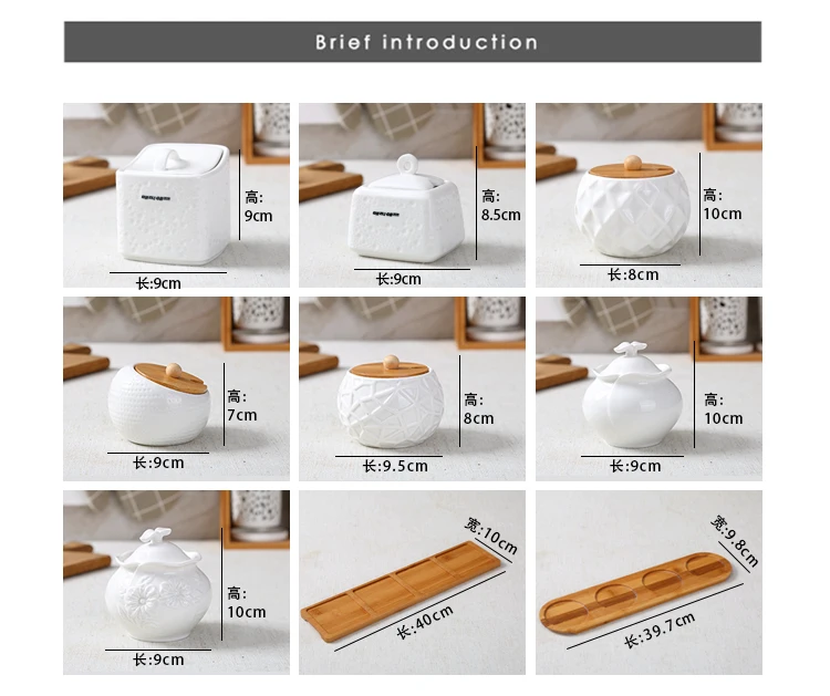 Товары для дома кухонные инструменты для приправ керамический набор банок для приправ соль сахар приправа коробка для специй банка кухонные принадлежности аксессуары