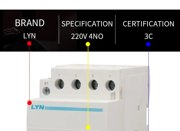 4P контактор переменного тока 32A бытовой контактор переменного тока 24V 110V 220V 240V 400V~ 4NO 4NC 2NO2NC 50/60 Гц 35 мм din rail CT1-63 тип 4 полюса