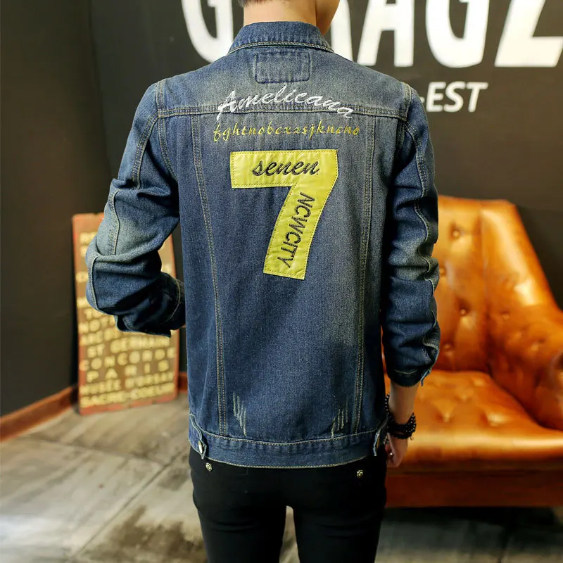 MODISON джинсы для женщин куртка мужчин Мода 2018 г. Chaqueta Hombre Slim Fit джинсовая человек